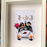 Darčeky pre svadobčanov - Personifikované 3D umenie z papiera - Quillingový obraz - 18084292_