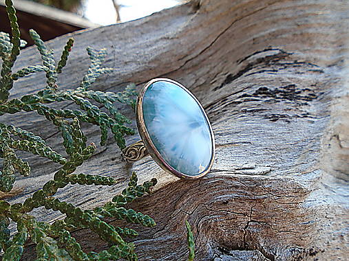 Strieborny prsteň Ag 925 Larimar