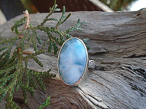 Strieborny prsteň Ag 925 Larimar