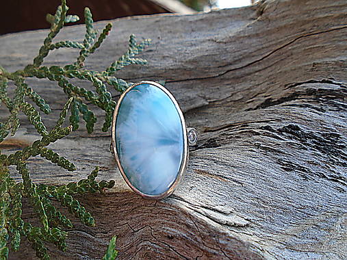 Strieborny prsteň Ag 925 Larimar