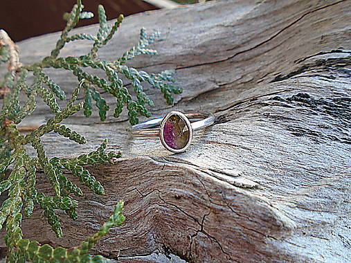 Strieborny prsteň Ag925 Melónový turmalín