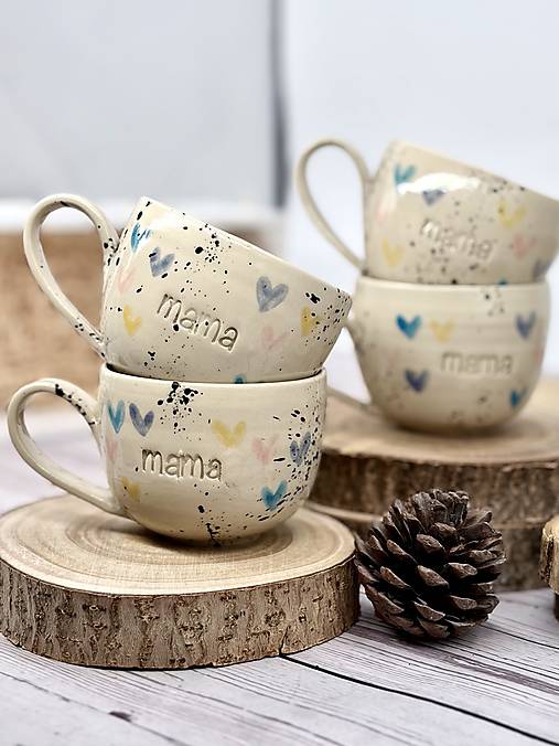 Srdiečka - šálka cappuccino mama (200ml, s uškom)