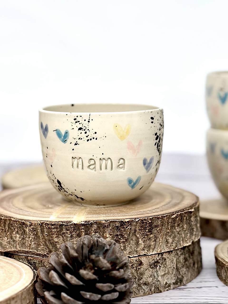 Farebné Srdiečka - pohárik cappuccino mama (200ml, bez uška)