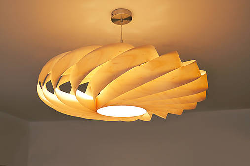 Svietidlá - L06B, Ø60-80cm Visiaca lampa z brezovej dyhy - 18084932_