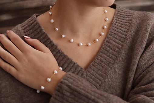 Perlová súprava náhrdelník a náramok