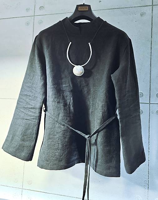 Blúzky a košele - Ľanová blúza YOKO - 18086078_