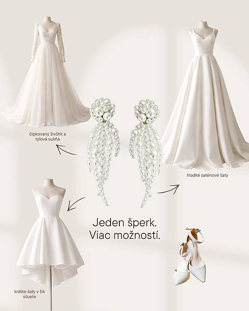 Dlhé perlové náušnice