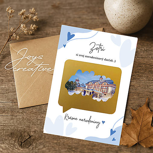 Narodeninová stieracia kartička (modrá)