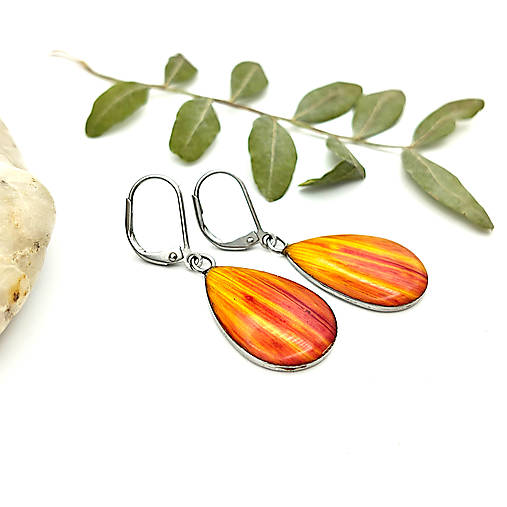 Náušnice - Živicové visiace náušnice _ Tulipánky - 18086856_