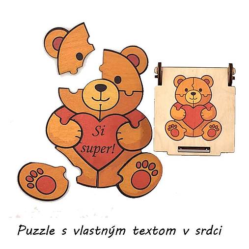 Dekorácie - Puzzle so srdcom a vlastným textom - 18087462_
