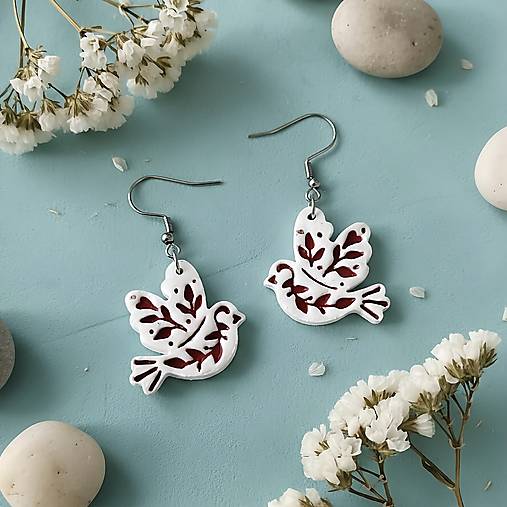 Náušnice - Folklórne vtáčatká - 18088260_