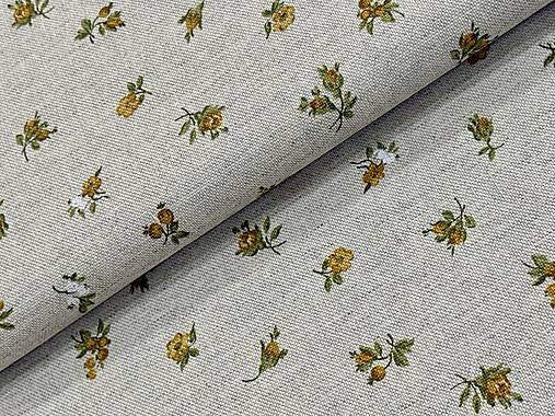 BAVLNA DEKOR/ŽLTÉ MINI KVETINKY