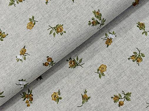 BAVLNA DEKOR/ŽLTÉ MINI KVETINKY