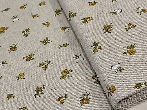 BAVLNA DEKOR/ŽLTÉ MINI KVETINKY