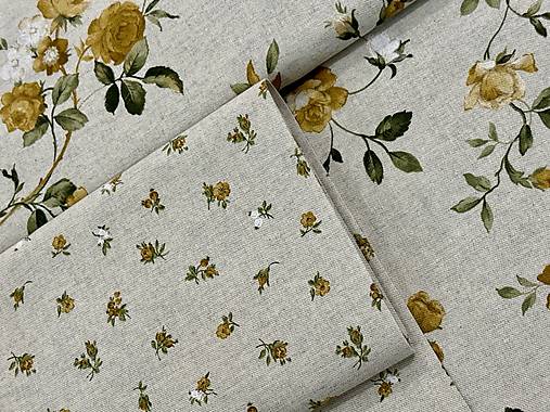 BAVLNA DEKOR/ŽLTÉ MINI KVETINKY