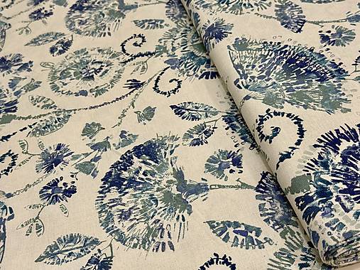 100% BAVLNA DEKOR /MODRÉ KVETINY