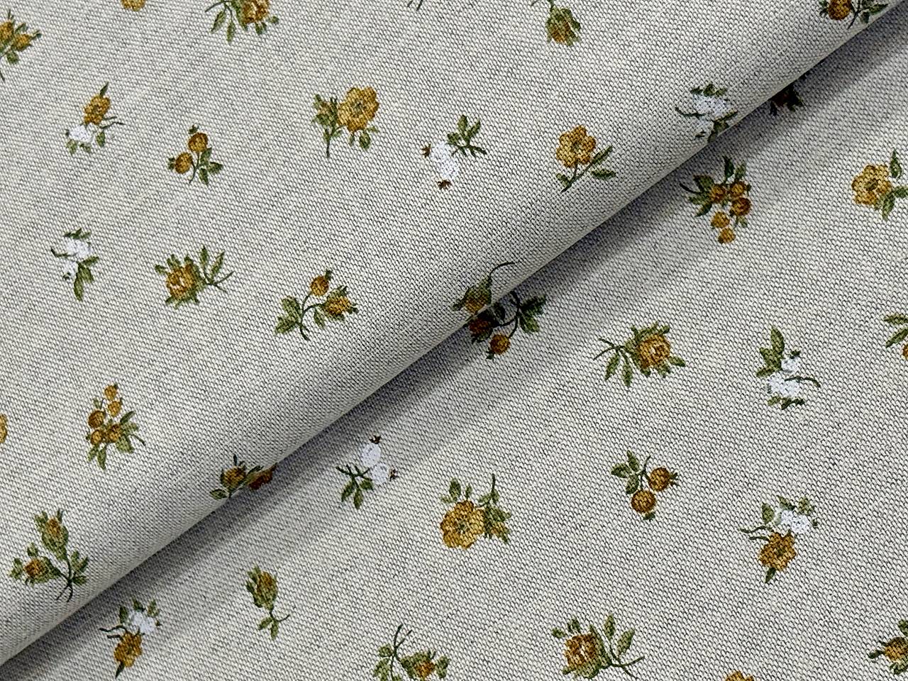 BAVLNA DEKOR/ŽLTÉ MINI KVETINKY