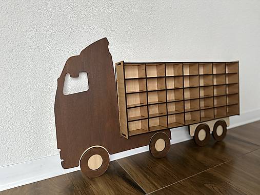 Polička na autíčka - nákladné auto 1 (maľované s podsvietením)