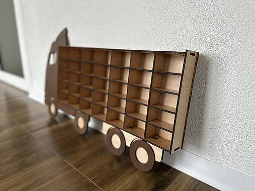 Polička na autíčka - nákladné auto 1 (maľované s podsvietením)