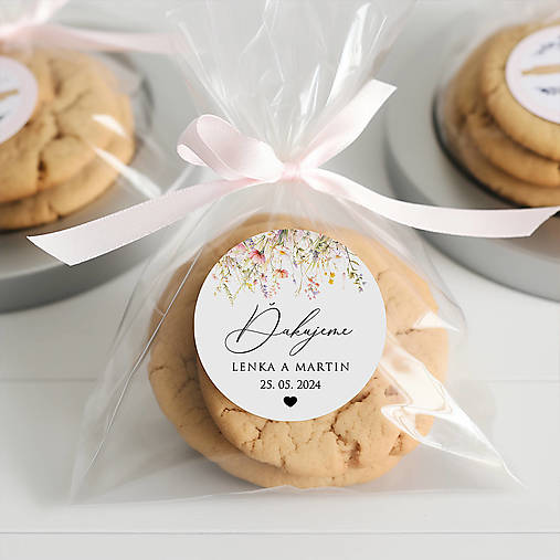 Úložné priestory & Organizácia - Etikety kruh s priemerom 6 cm Florrie - na objednávku - 18091214_