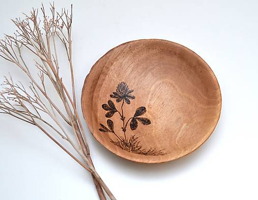 Nádoby - Malá,drevená miska - Ďatelinka - 18090486_