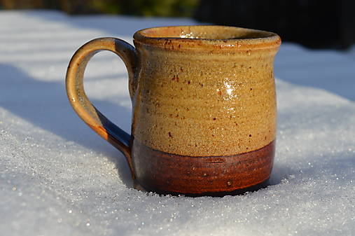 Nádoby - Šálka hnedo bežová - 18091230_