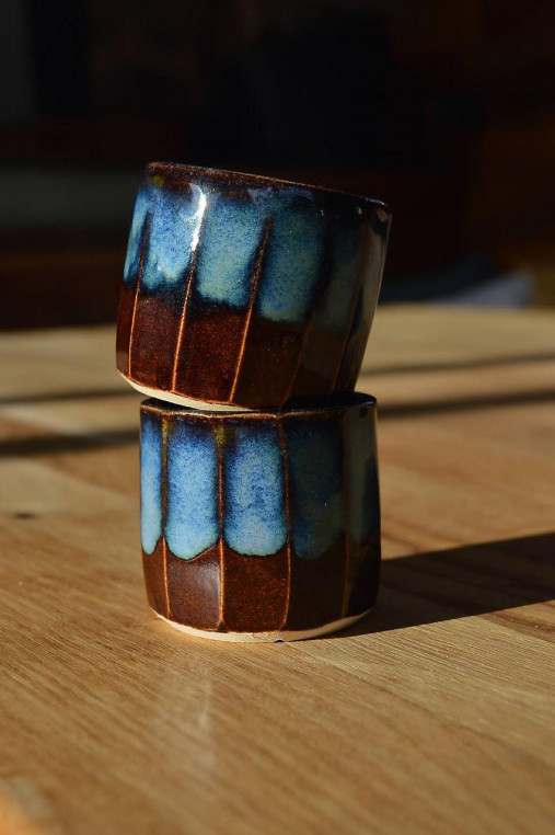 Nádoby - Šáločka hnedo modrá č.1 - 18091532_