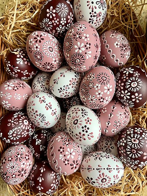 Dekorácie - Kraslice “folklór” - merlot - 18091679_