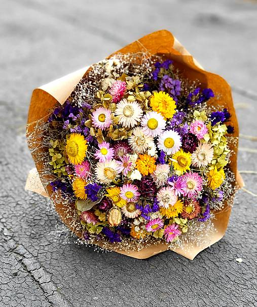 Dekorácie - Kytica zo sušených kvetov - 18092072_