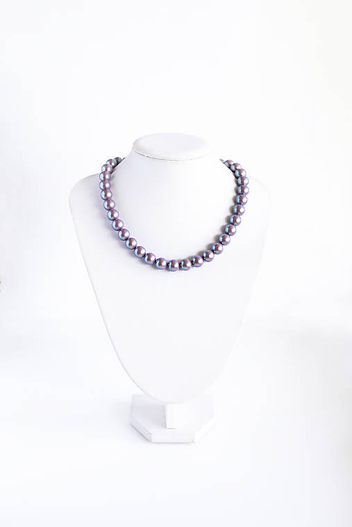 perlový náhrdelník - MEDIUM (Fialová)