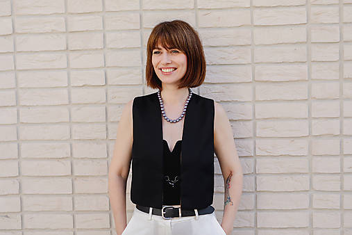 perlový náhrdelník - MEDIUM (Fialová)