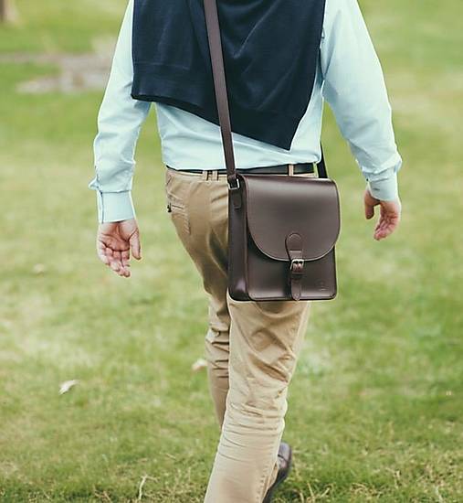 Kabelky - Kožená taška WEST - hnědá - 18090433_