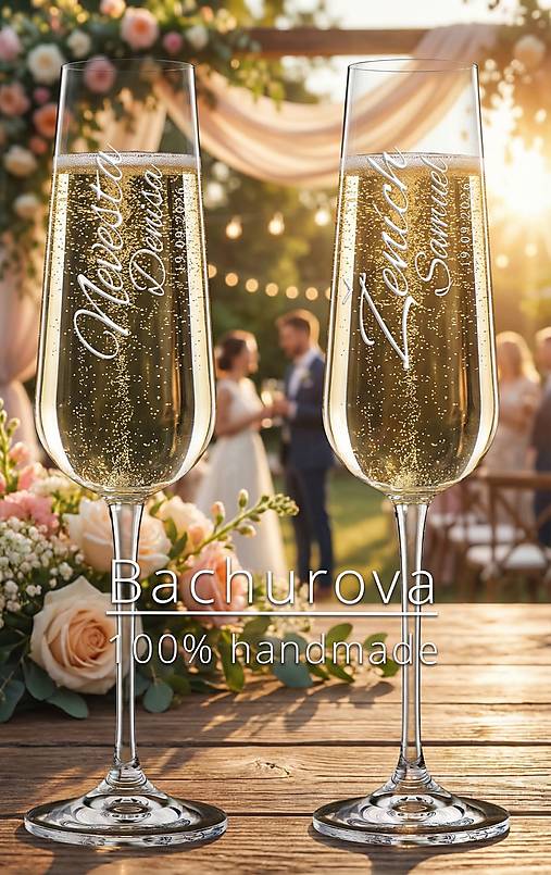 Nádoby - Svadobné poháre Ženích-Nevesta - 18091465_