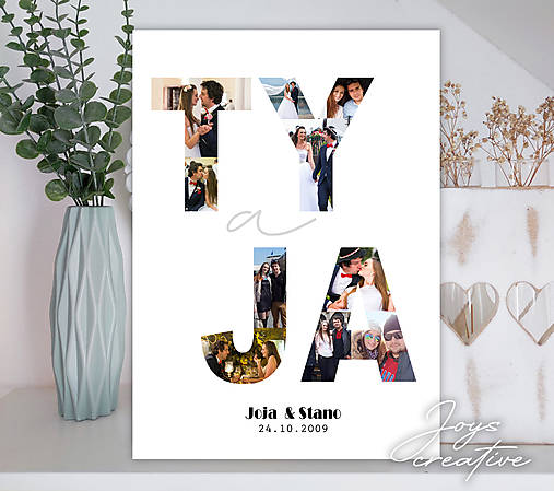 Tabuľa s fotkami pre manžela alebo manželku / priateľa, priateľku (farebná verzia)
