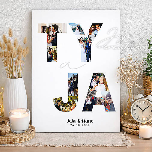 Tabuľa s fotkami pre manžela alebo manželku / priateľa, priateľku (farebná verzia)