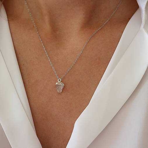 Náhrdelníky - Strieborný náhrdelník s ruženínom - 18091798_