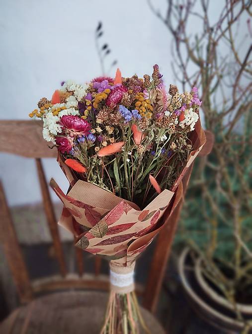 Dekorácie - Kytica sušených kvetín pre pani učiteľku - 18091531_