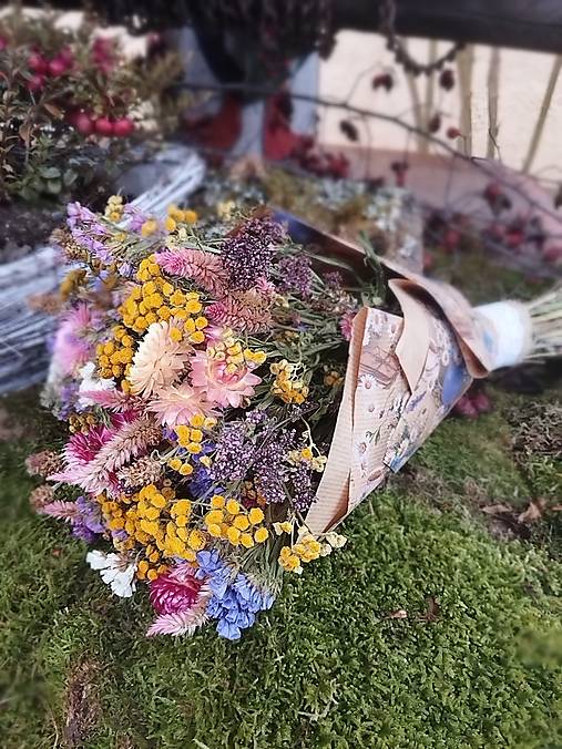 Dekorácie - Kytica sušených kvetín pre pani učiteľku - 18091564_