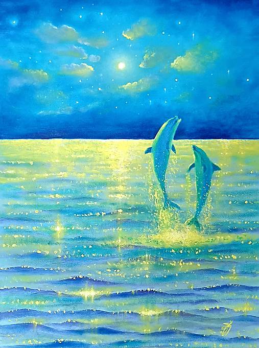 Obrazy - Obraz Nočné šantenie, olejomaľba - 18091229_