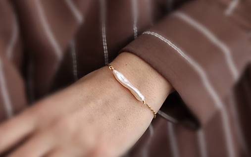 Retiazkový náramok - Keshi perla