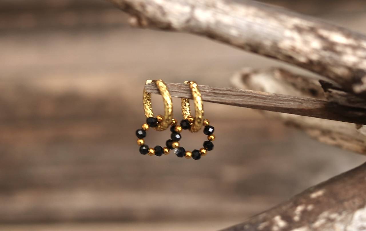 Náušnice s minerálom spinel