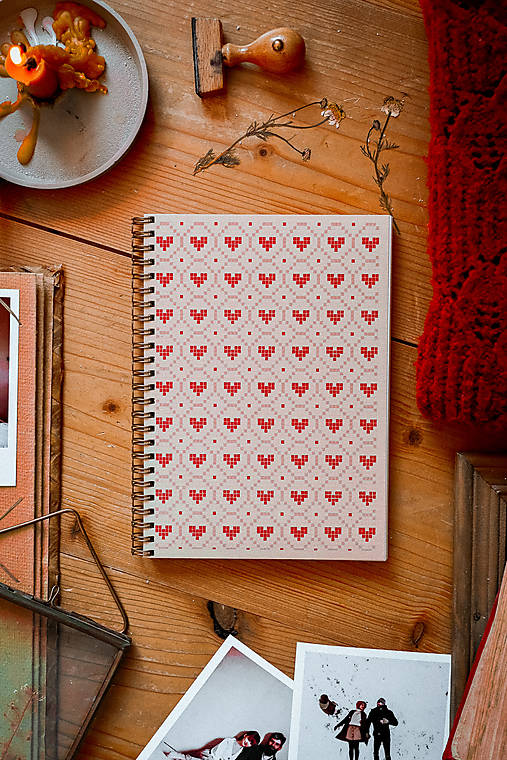 Valentínske zápisníky "vyšívané"