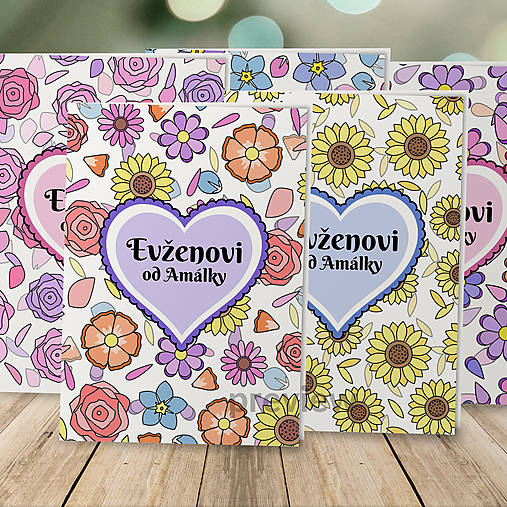 Papiernictvo - Nielen valentínska pohľadnica Floral with petals - 18092446_