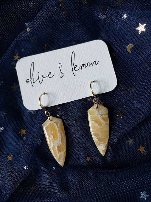 Náušnice - Žlté visiace náušnice SUNNY  (Hrot (4-5 cm)) - 18094626_