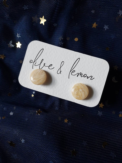 Náušnice - Žlté napichovacie náušnice SUNNY (Okrúhle) - 18094639_