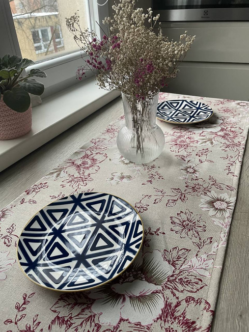 Úžitkový textil - Štóla s ružovými kvetmi - 18094605_