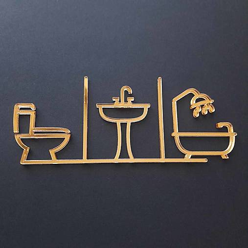 Tabuľky - WC Umývadlo Kúpeľňa symboly na označenie dverí - 18094422_