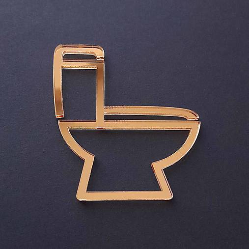Úložné priestory & Organizácia - WC piktogram na dvere zlatý nalepovací - 18094487_