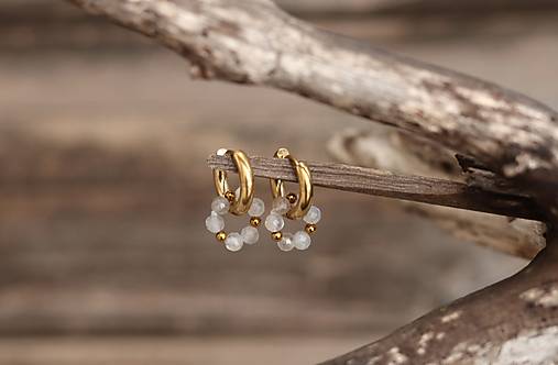 Náušnice kruhy labradorit