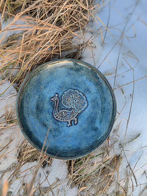 Nádoby - Tanier - páv - 18094362_